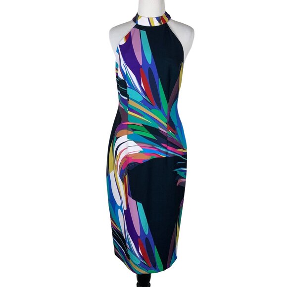 Trina Turk Dresses & Skirts - Trina Turk High Neck Sleeveless Dress Size 4 Multicolor Abstract Print Polyester